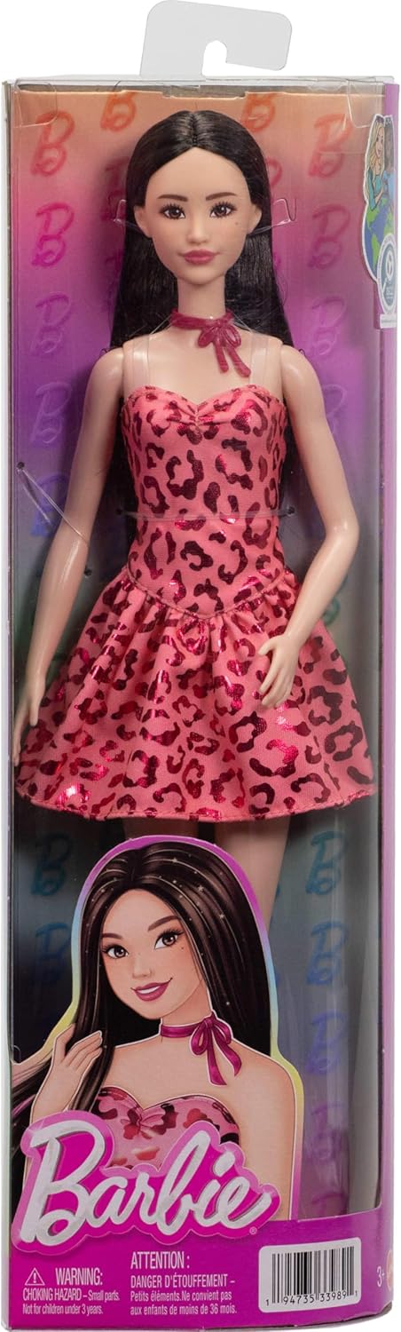 Barbie Fashionistas Doll #246 With Pink Leopard Print Dress,